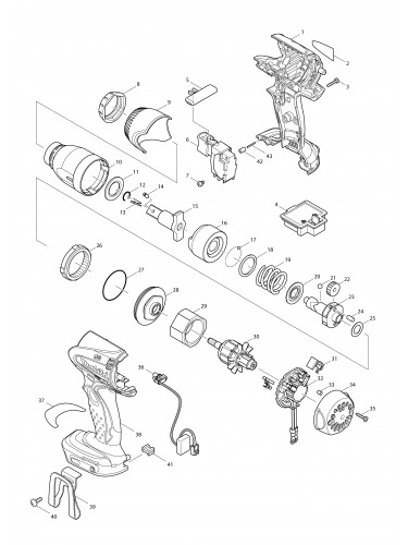 Vue éclatée Makita DTW250#01