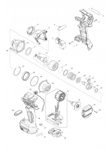 Vue éclatée Makita DTW285#01