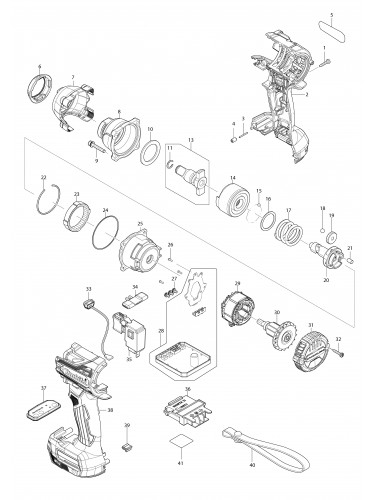 Vue éclatée Makita DTW300#01