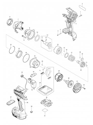 Vue éclatée Makita DTW301#01