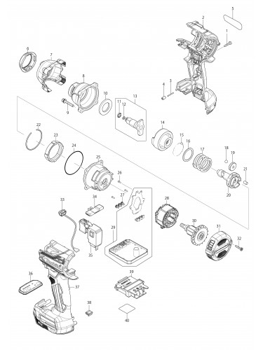 Vue éclatée Makita DTW302#01