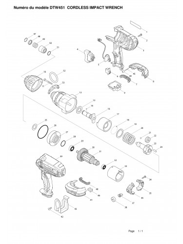 Vue éclatée Makita DTW451#01