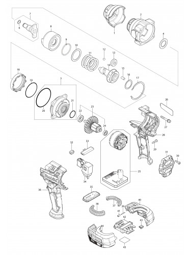 Vue éclatée Makita DTW700#01