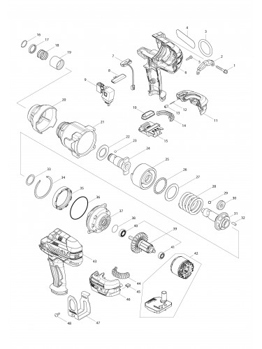 Vue éclatée Makita DTW800#01