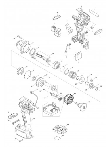 Vue éclatée Makita DTWA070#01