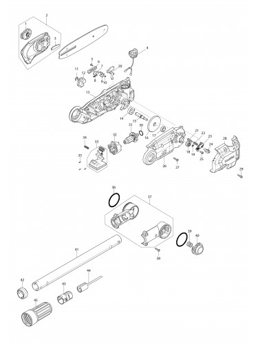 Vue éclatée Makita DUA200#01