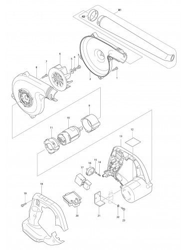 Vue éclatée Makita DUB183#01