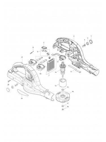 Vue éclatée Makita DUB361#01