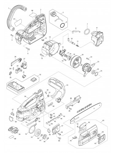 Vue éclatée Makita DUC204#01