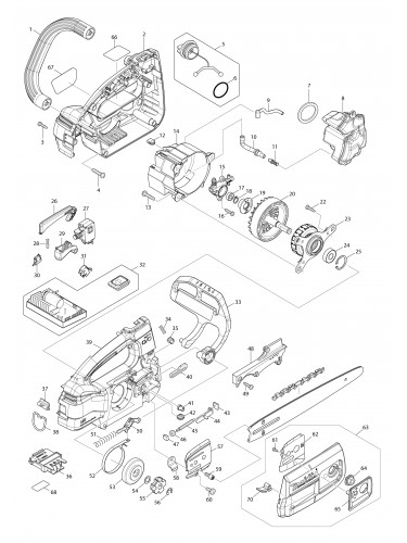 Vue éclatée Makita DUC254C#01