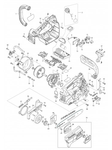 Vue éclatée Makita DUC256C#01