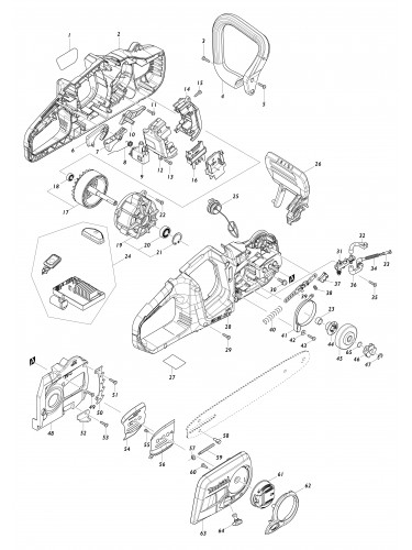 Vue éclatée Makita DUC303#01