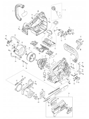 Vue éclatée Makita DUC306#01