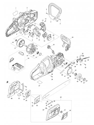 Vue éclatée Makita DUC355#01