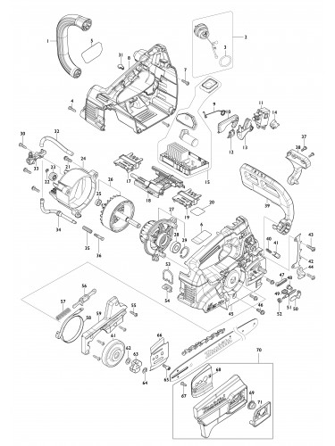 Vue éclatée Makita DUC406#01