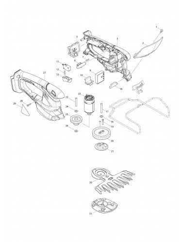 Vue éclatée Makita DUM168#01