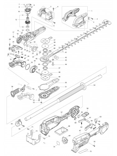 Vue éclatée Makita DUN500W#01