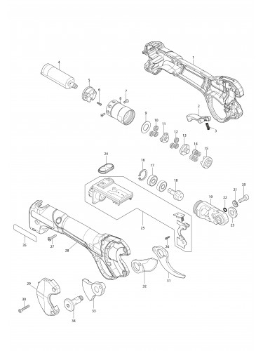 Vue éclatée Makita DUP180#01