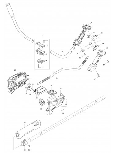 Vue éclatée Makita DUR182U#01