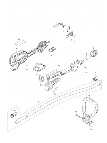 Vue éclatée Makita DUR184L#01