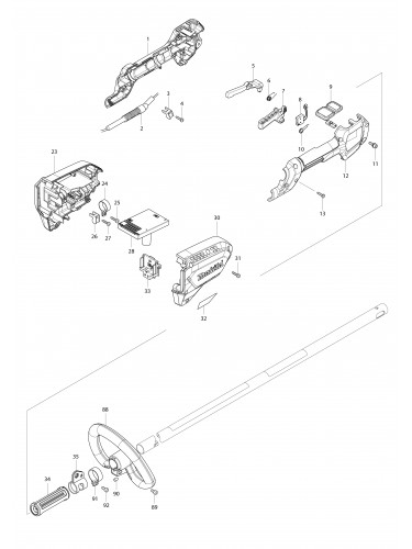 Vue éclatée Makita DUR187L#01