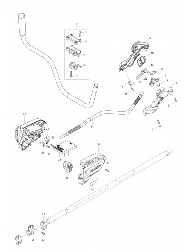 Vue éclatée Makita DUR187U#01
