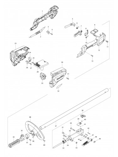 Vue éclatée Makita DUR188L#01
