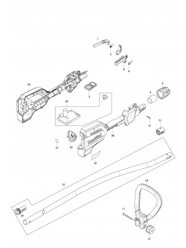 Vue éclatée Makita DUR189#01