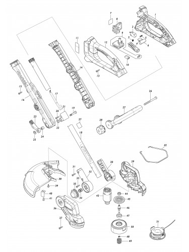 Vue éclatée Makita DUR193#01