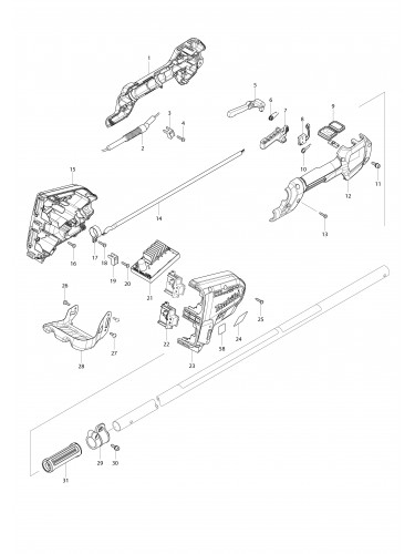 Vue éclatée Makita DUR364L#01