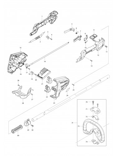 Vue éclatée Makita DUR366L#01