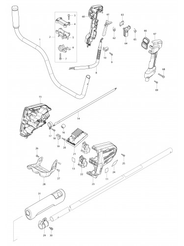 Vue éclatée Makita DUR368A#01