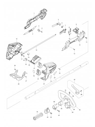 Vue éclatée Makita DUR368L#01