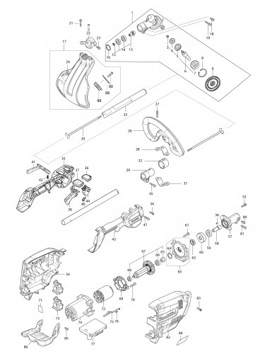 Vue éclatée Makita DUR369N#01