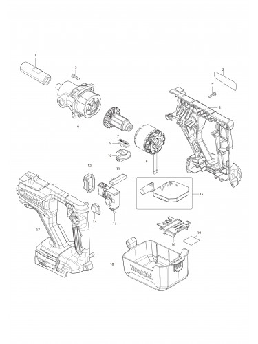 Vue éclatée Makita DUT130#01