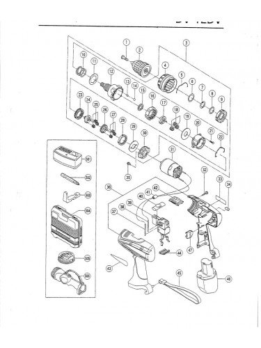 PIECES DETACHEES PERCEUSE VISSEUSE HITACHI DV12DV
