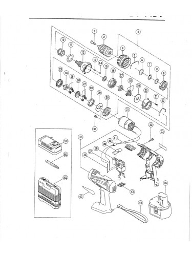 PIECES DETACHEES PERCEUSE VISSEUSE HITACHI DV14DV