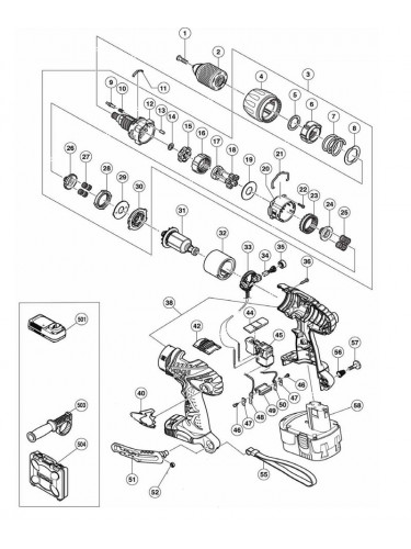 PIECES DETACHEES PERCEUSES VISSEUSES HITACHI DV18DMR