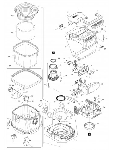 Vue éclatée Makita DVC151L#01