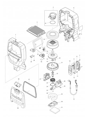 Vue éclatée Makita DVC261#01