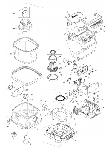 Vue éclatée Makita DVC860L#01
