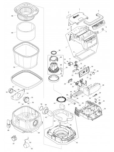 Vue éclatée Makita DVC861L#01