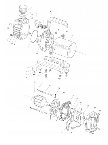 Vue éclatée Makita DVP180#01