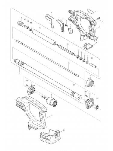 Vue éclatée Makita DVR350#01