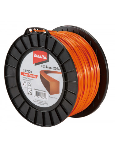 Fil nylon carré Plus, 2,4 mm x 206 m Makita