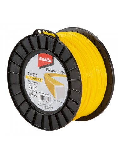 Fil nylon carré Pro, 3,0 mm x 132 m Makita