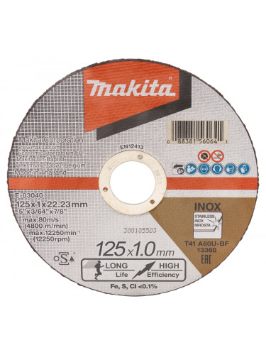 Disques à tronçonner métal et inox pour meuleuses Makita