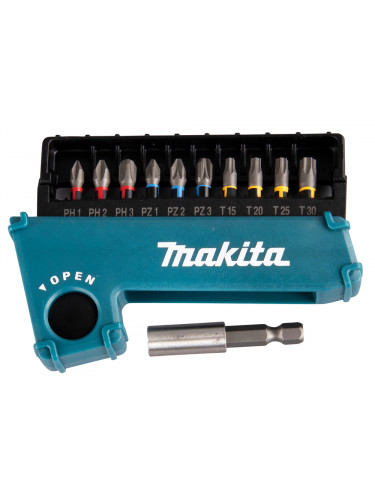 Impact Premier Torsion screw bit set, 1/4", 11 pcs Makita