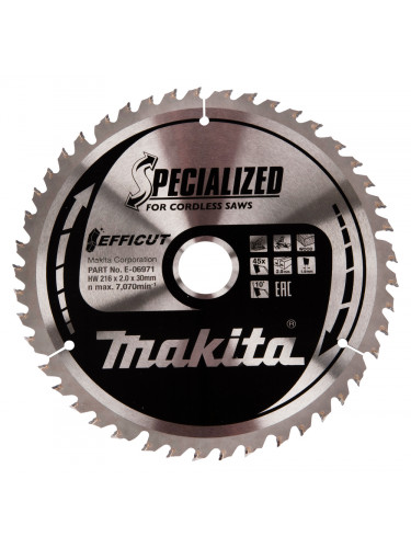 Lames carbures ''EFFICUT'' pour bois, pour scies radiales à batterie Makita