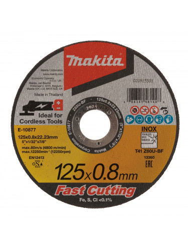 Disques à tronçonner métal et inox pour meuleuses à batterie Makita